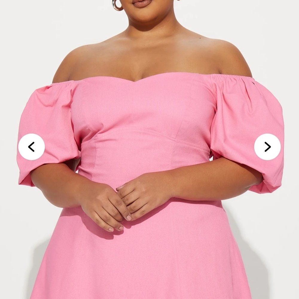 *Final Price* Fashion Nova Pink Balloon Sleeve Dress